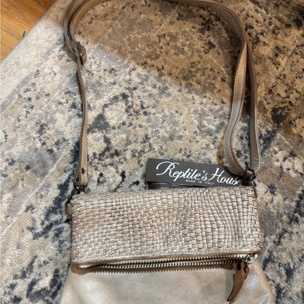 Cream Woven Crossbody Bag